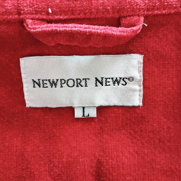 Newport News Red Ruched Zip Jacket Size L - Picture 10 of 12